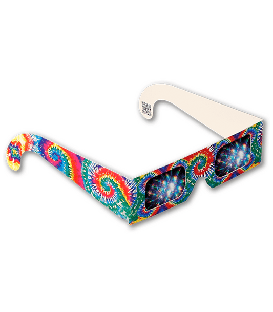 Rainbow Tie Dye Fireworks Glasses