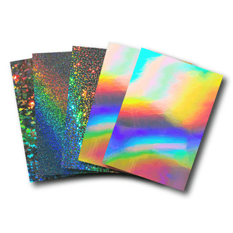Holographic Sticker Material - Craft Film for Cricut and Silhouette - 12"x18" Sheets - 5 Pack