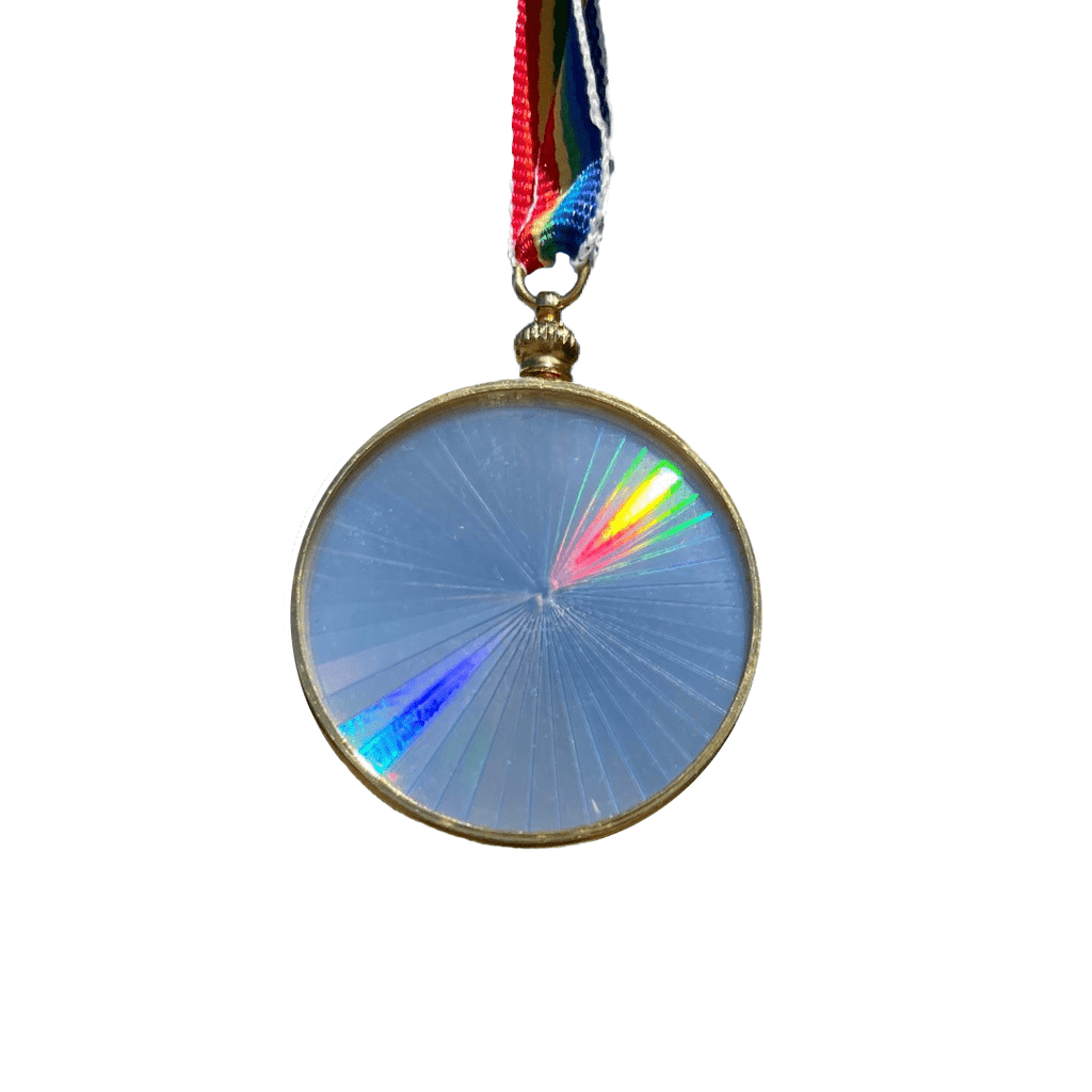 Vintage Suncatcher Necklace Medallion Rainbow Symphony