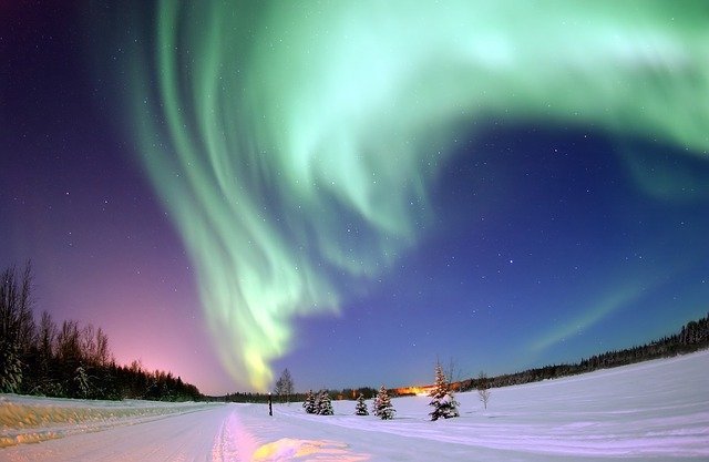 northern lights in night sky