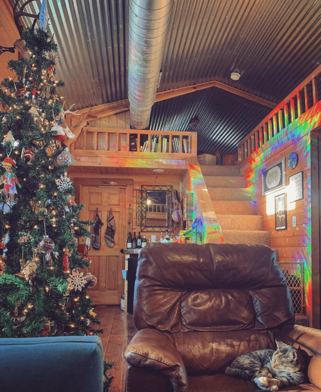 Christmas decorations with rainbows
