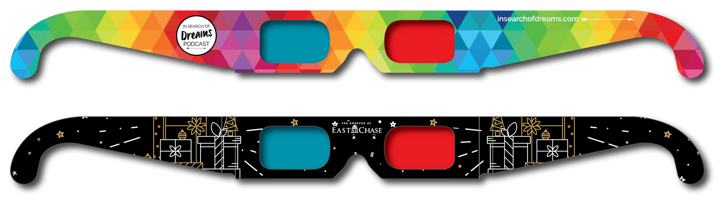 Examples of customized anaglyph glasses