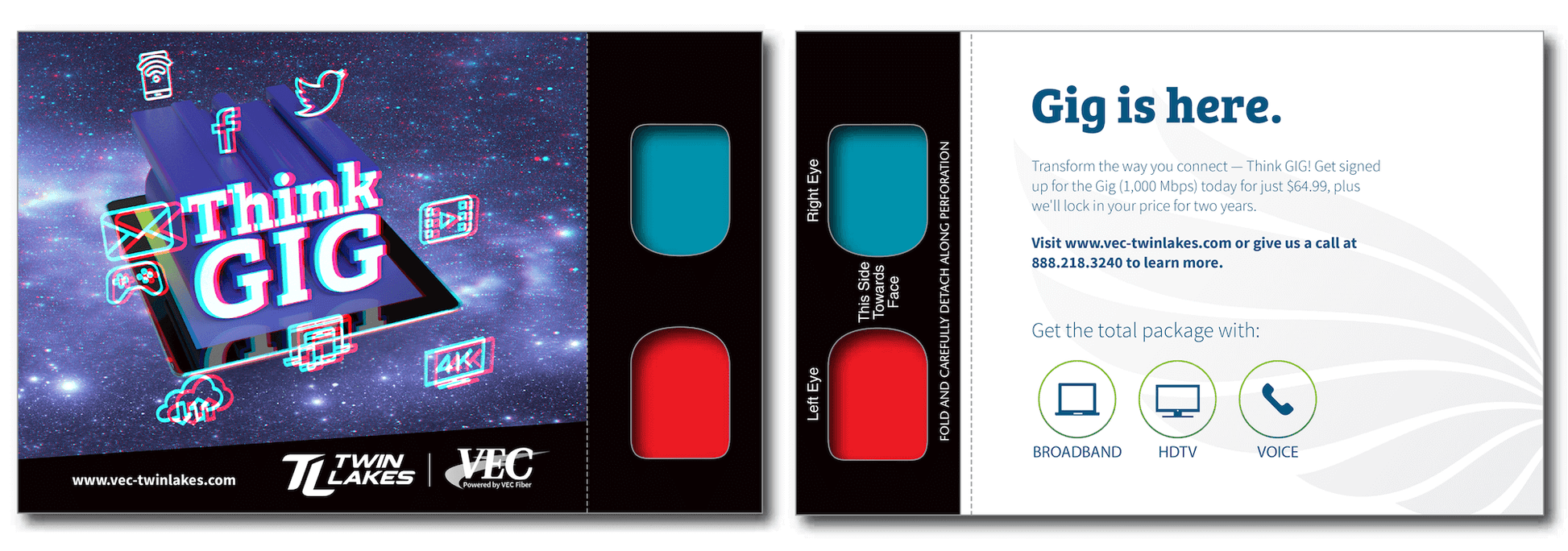 Custom 3D Postcard for Think Gig