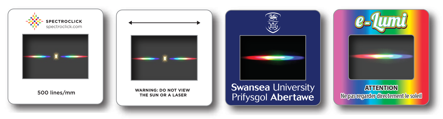 Science & Education: Custom Diffraction Grating Slides