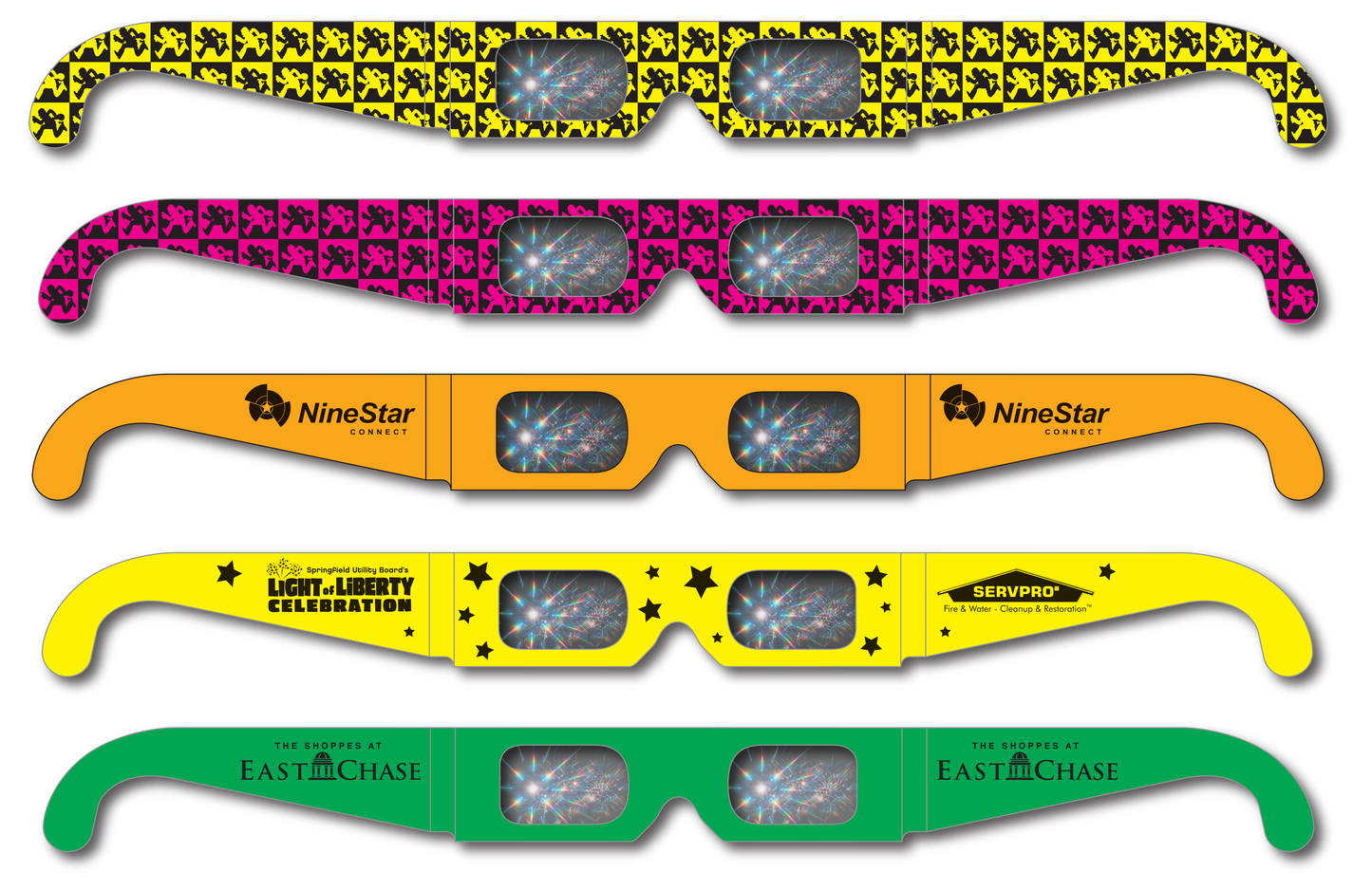 Custom Neon Fireworks Glasses