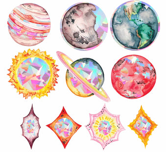 Space Series | Rainbow Decals Set
