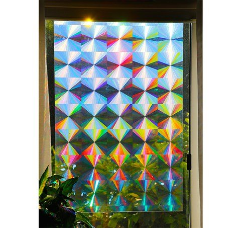 Olicard Window Suncatcher Sticker Indoor Rainbow Prism Window Film Bedroom  Decoration, Anti Collision Window Decals for Bird Strikes, Sun Catchers
