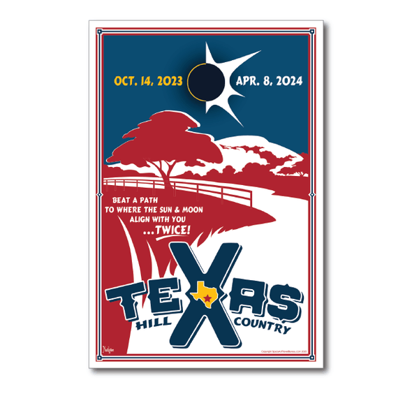 2023 2024 Texas Hill Country Solar Eclipse Glasses and Commemorative P
