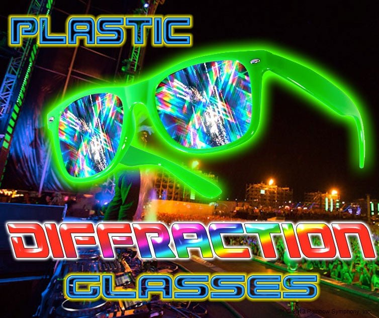 Rainbow Diffraction Plastic Rave Glasses | Rainbow Symphony